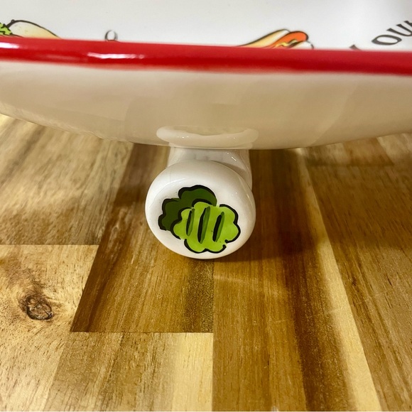 Bella Casa Ganz Skateboard Shaped Serving Platter 3 Compartment Ketchup Mustard - Picture 6 of 7